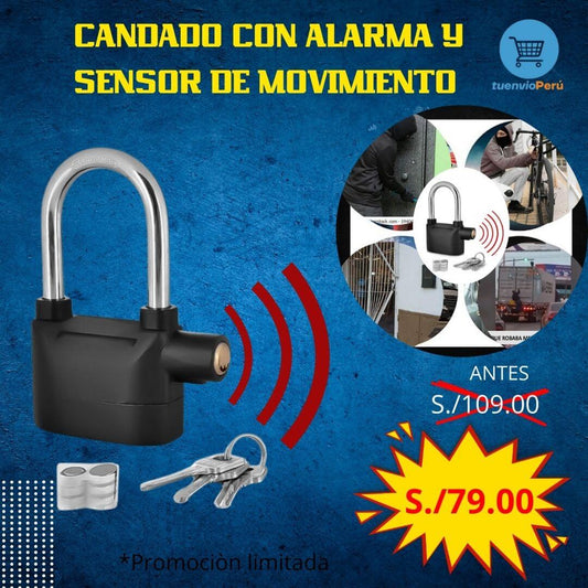 Candado con Alarma y Sensor de Movimiento + Envío Gratis 🔒📢